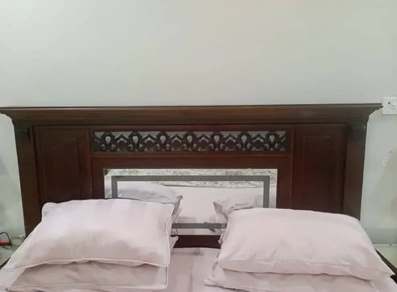 Wooden King size bed with mattress 1