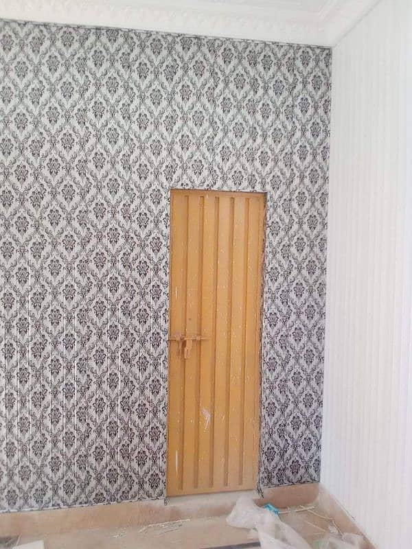 pvc Wallpaper sheet. wall panel. wood & vinyl floor. ceiling. Blinds. grass 4