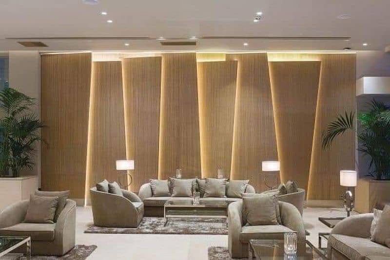 pvc Wallpaper sheet. wall panel. wood & vinyl floor. ceiling. Blinds. grass 14