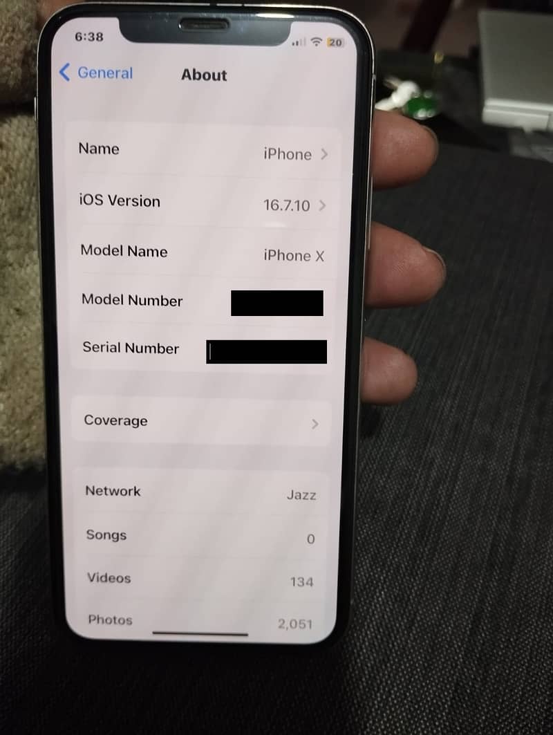 iPhone X 256GB PTA APPROVED 0