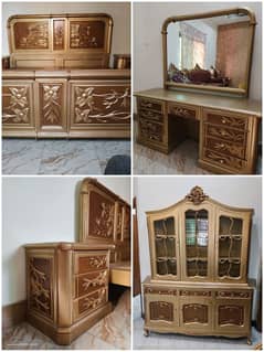 Bed set/Side table/Dressing Table show case