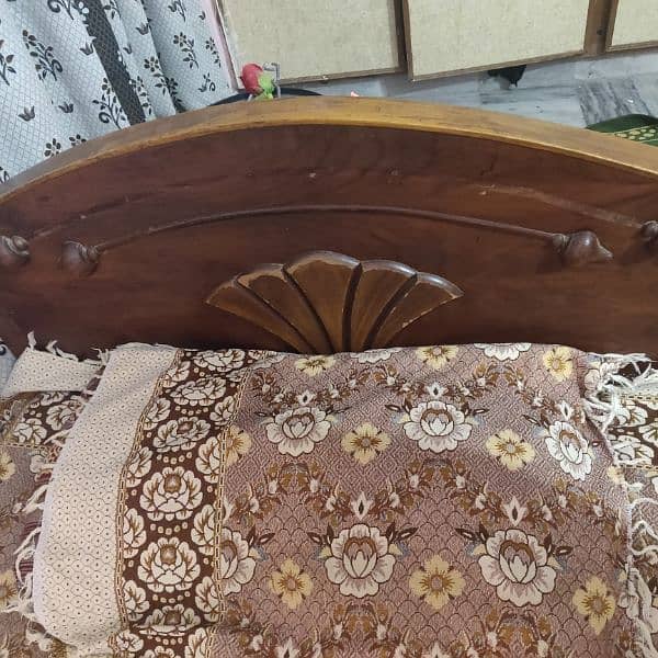 2 wooden single bed  with mattress 2