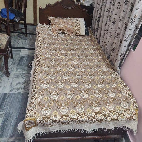 2 wooden single bed  with mattress 3