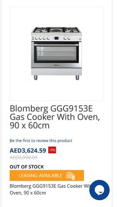 Blomberg Stove Gas Oven and Stove Imported Choola