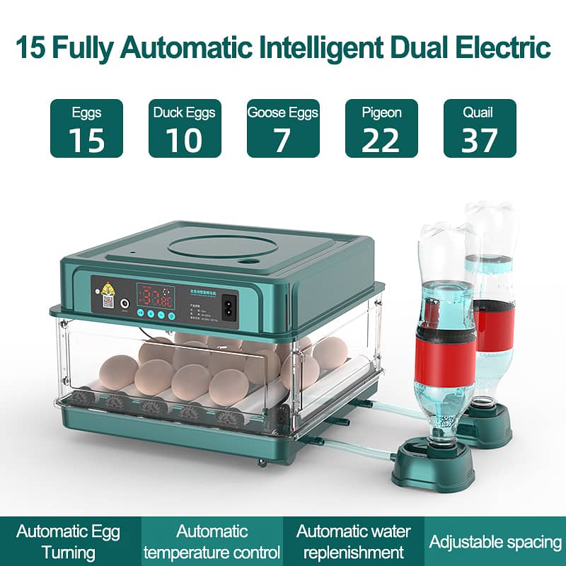 INTELLEGENT ( GREEN ) 15,30,70,140EGG FULL AUTOMATIC INCUBATOR 1