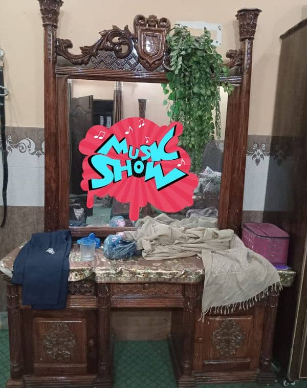 urgent sale wooden bed, dressing table and side tables, medicated foam 1