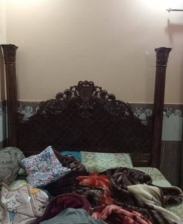 urgent sale wooden bed, dressing table and side tables, medicated foam 3