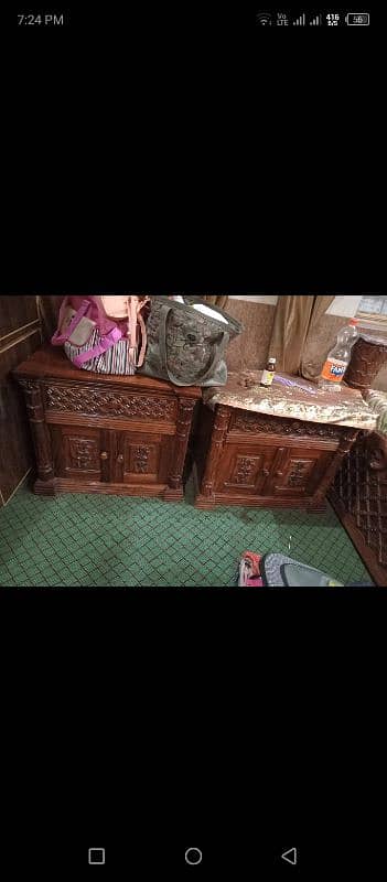 urgent sale wooden bed, dressing table and side tables, medicated foam 4