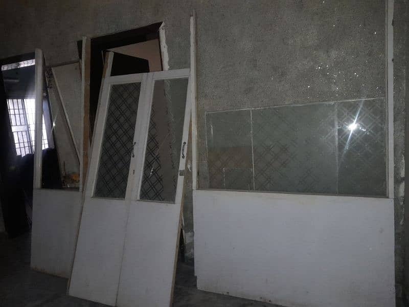 wooden partition with glass 0