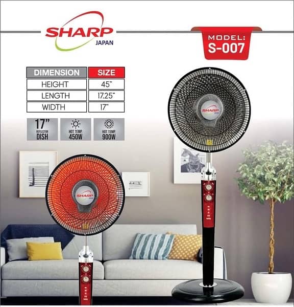 SHARP REMOTE CONTROL ENERGY SAVING HEATER WITH STAND 1