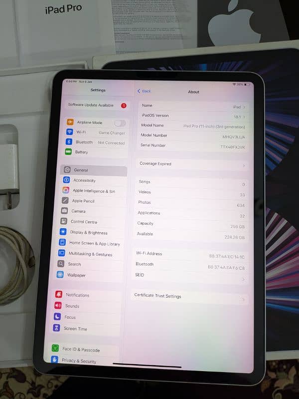 iPad Pro 256gb M1 Chip Complete Box 9