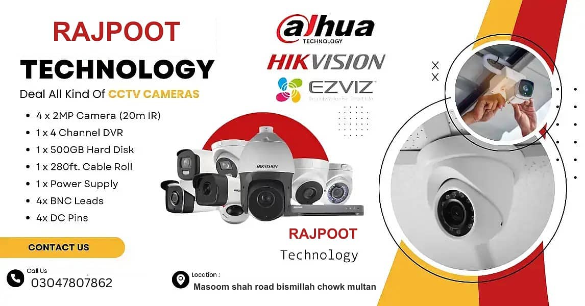 CCTV CAMERAS/IR Camera/Security cameras Dahua Hikvision NVR DVR 4