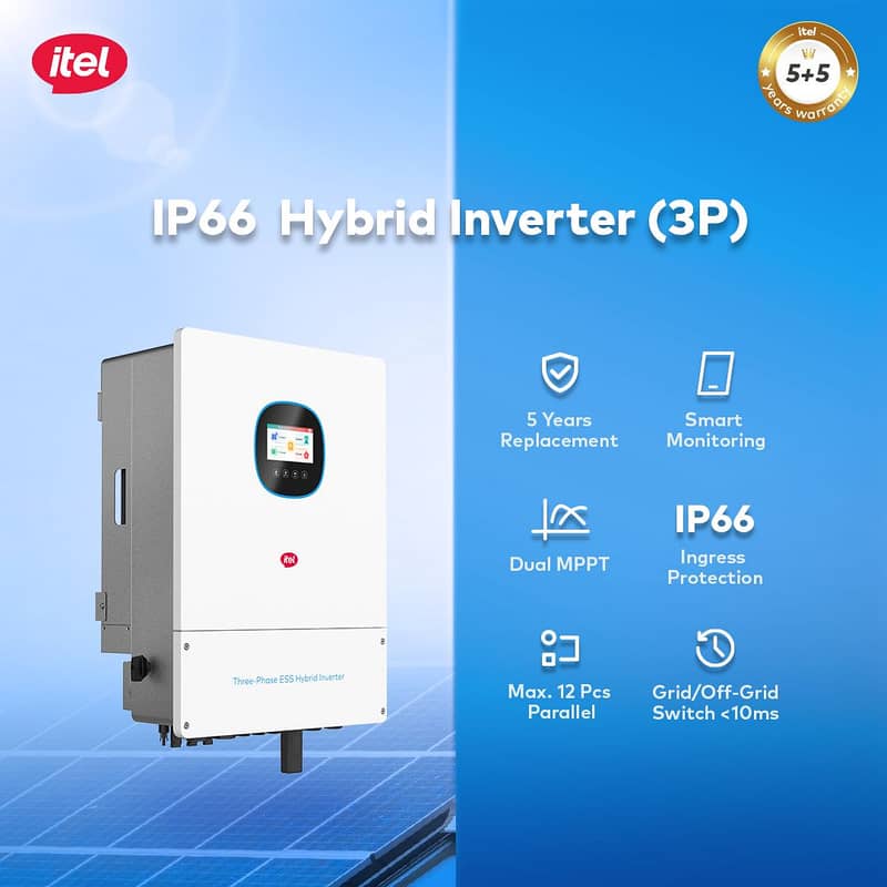 Itel 8kw/12kw Hybrid Solar Inverter-3 phase-10 year warranty 0