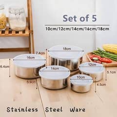 set of five food stove