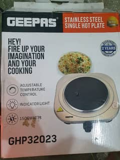 Geepas stainless stee portable electric 1500 w single hot plate 18mm