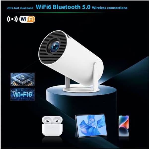 HY300 Pro Android Projector 4K 1280*720P Dual Wifi6 BT5.0 Home Cinema 1