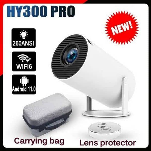 HY300 Pro Android Projector 4K 1280*720P Dual Wifi6 BT5.0 Home Cinema 2