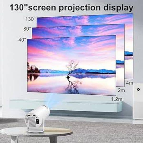 HY300 Pro Android Projector 4K 1280*720P Dual Wifi6 BT5.0 Home Cinema 8