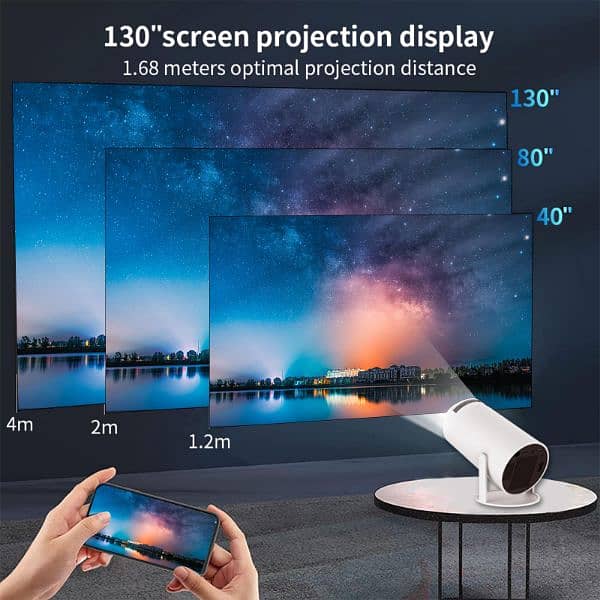 HY300 Pro Android Projector 4K 1280*720P Dual Wifi6 BT5.0 Home Cinema 9