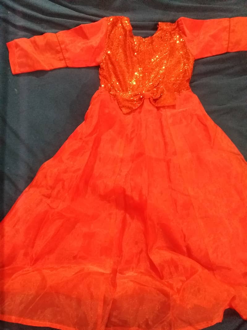 A red colour formal frock for girls age 9-12 years 0