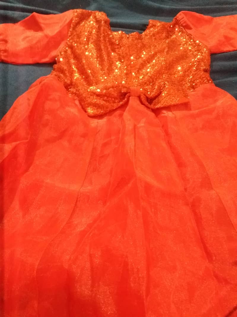 A red colour formal frock for girls age 9-12 years 1