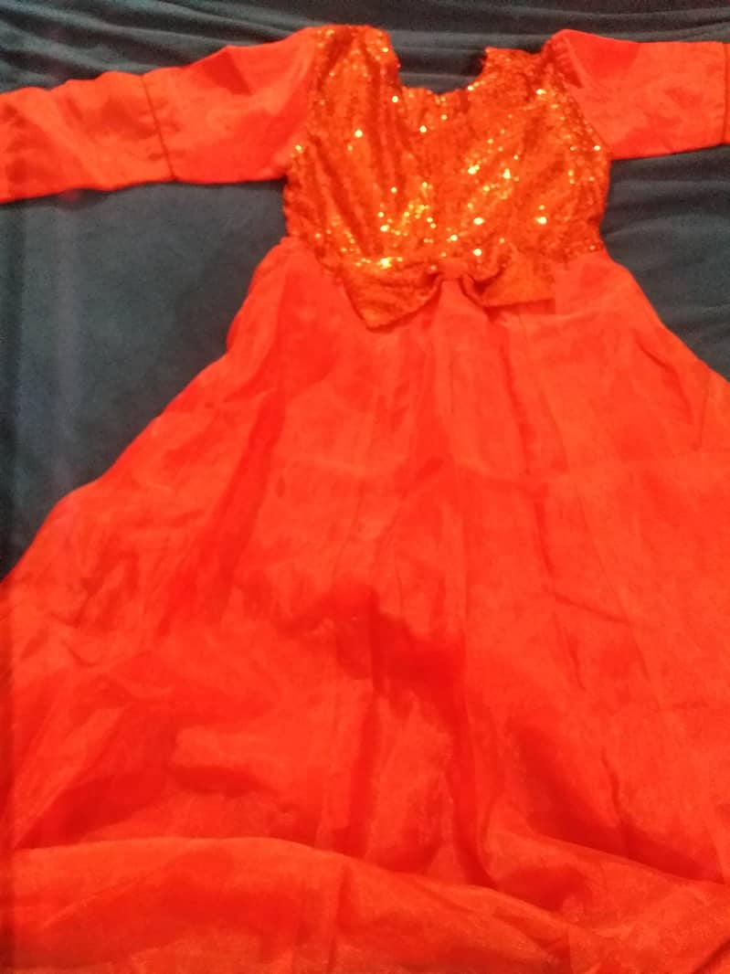 A red colour formal frock for girls age 9-12 years 2