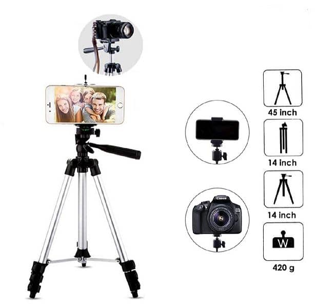 3.5ft mobile phone tripod with portable mobile/camera holder. 3