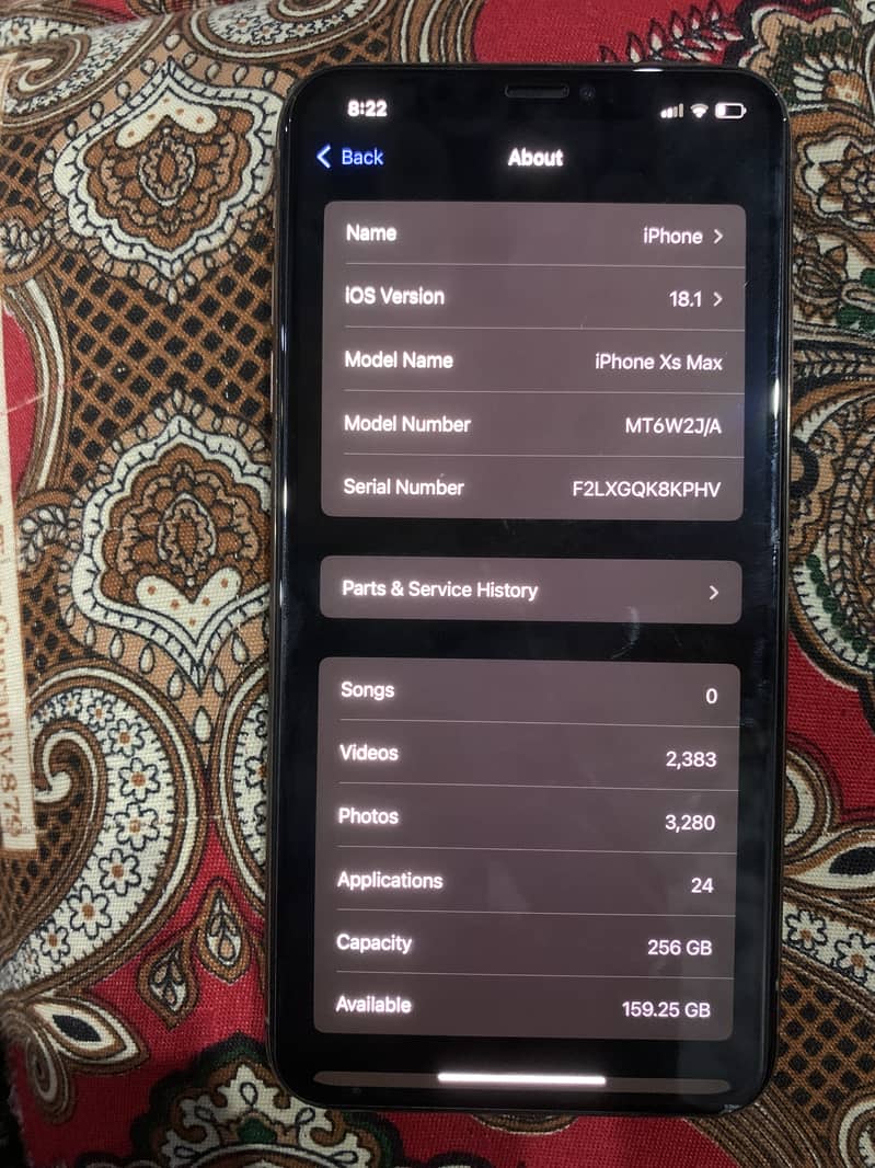 iPhone XS Max duel PTA approved official 256 Gb storage 7