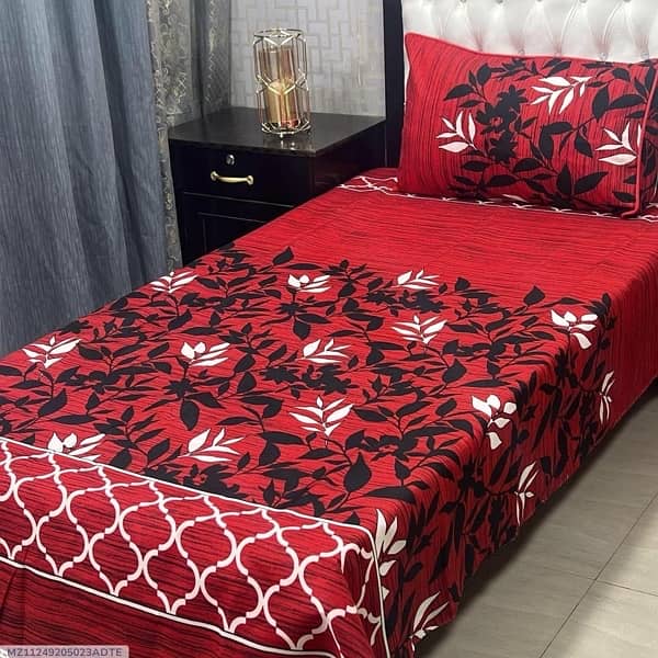 2 Pcs Crystal Cotton Printed Single Bedsheet 0