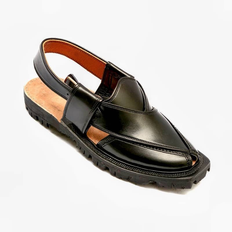 Genuine Leather Norozi Chappal Colour: Black,  Size 7, 1