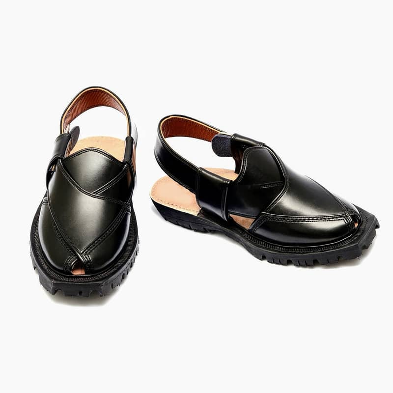 Genuine Leather Norozi Chappal Colour: Black,  Size 7, 2