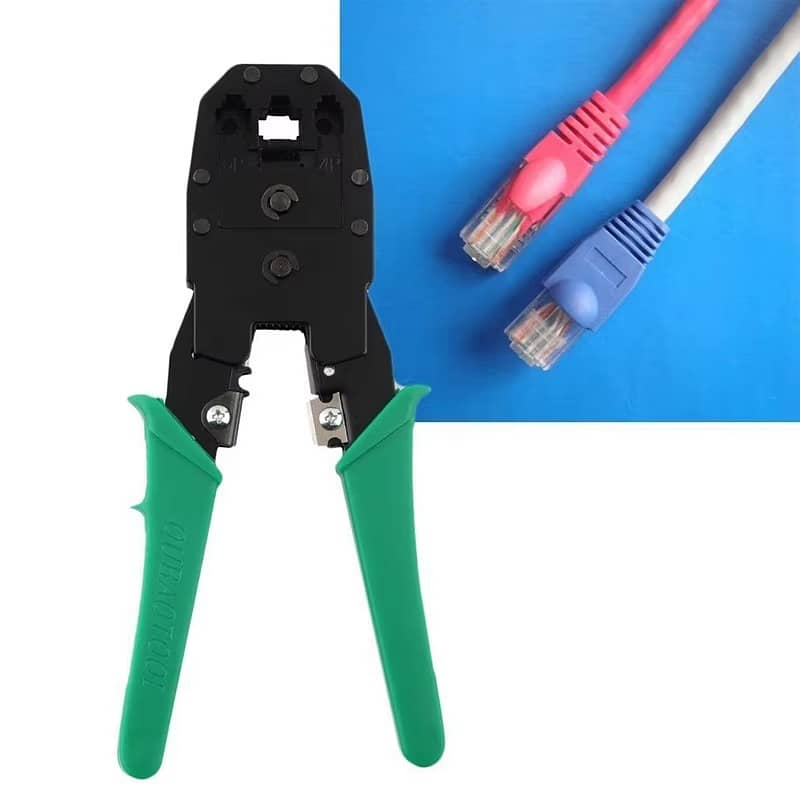 Network Cable Crimping Pliers Tool Kit With 10 PCS RJ45 8P8C Network 0