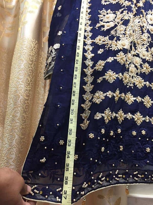 price 2999. three peice embroided shalwar kameez dress , royal blue 10