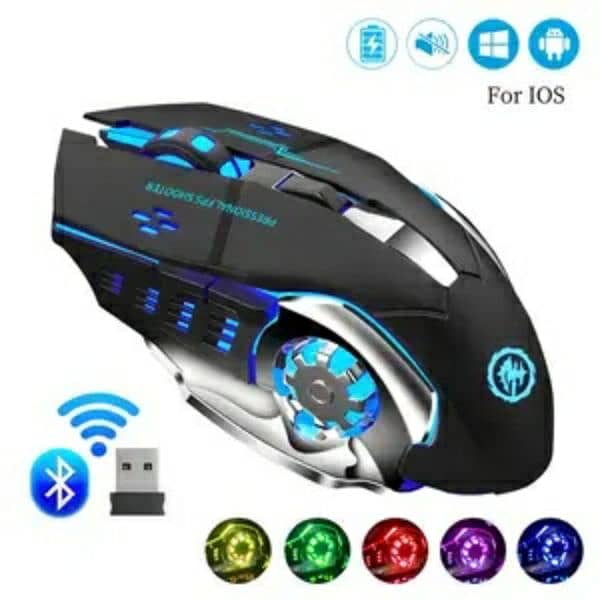 Stylish RGB Wireless Gaming Mouse – Silent & Comfortable 0