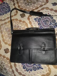 original leather black laptop bag 10 by 10 condition