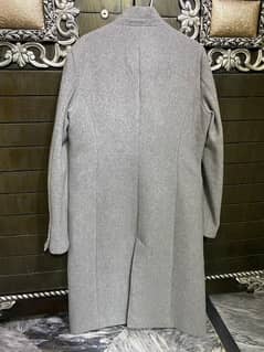 gray color winter long coat