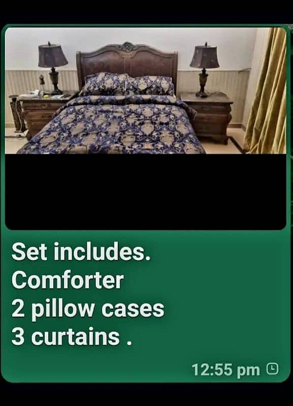 3 curtains, 1 comforter set, 2 pillow. . . price slightly negotiable 2