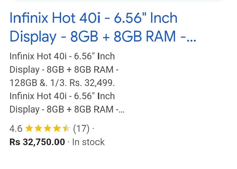 Infinix Hot 40i 16/128 17