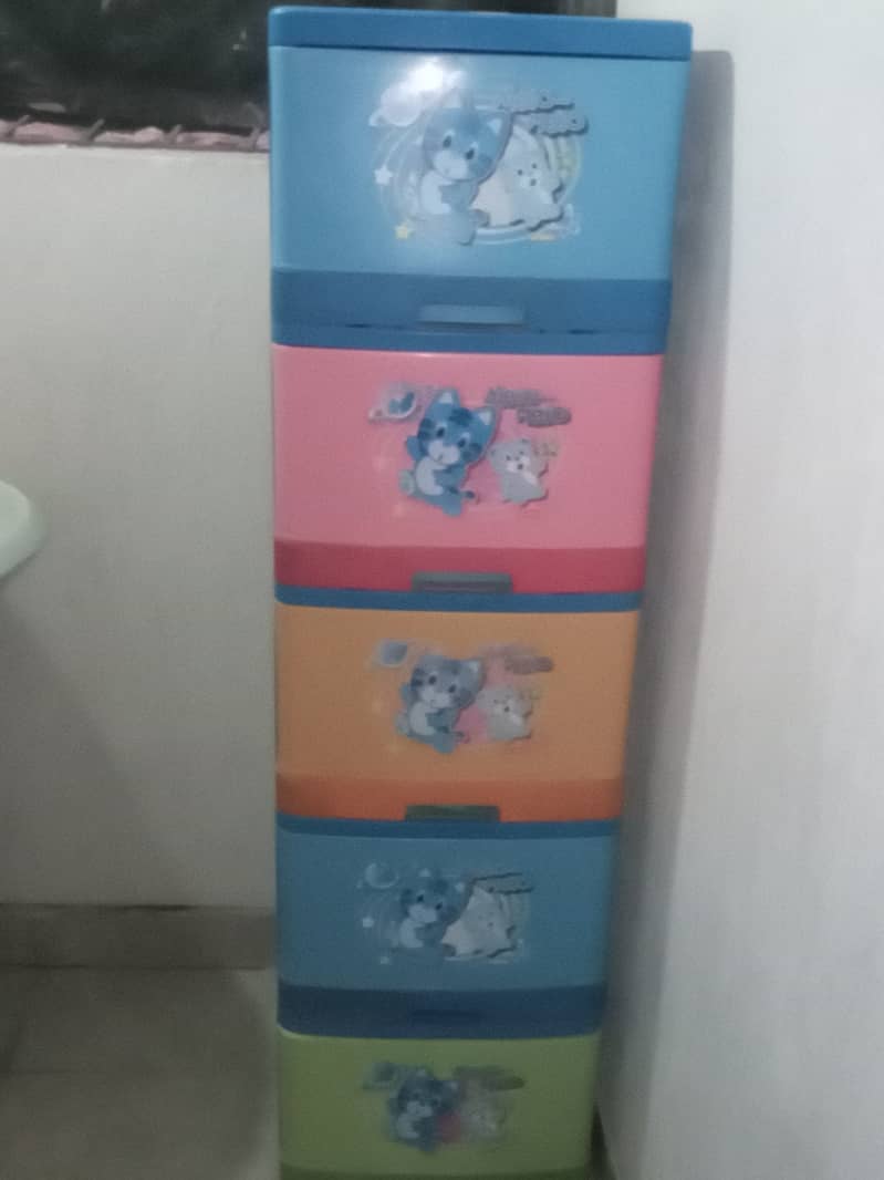 Colorful 5 Steps Plastic Baby Wardrobe 2