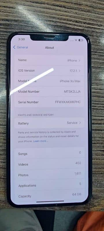 Iphone Xs max waterpack Non PTA jv 64Gb 7