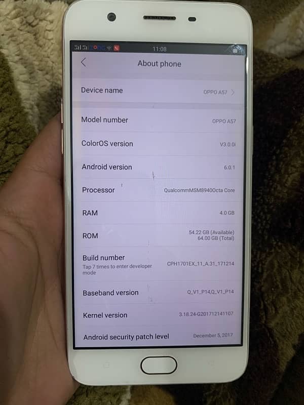 Oppo A57 2017 PTA approved 4+64 for sale 6