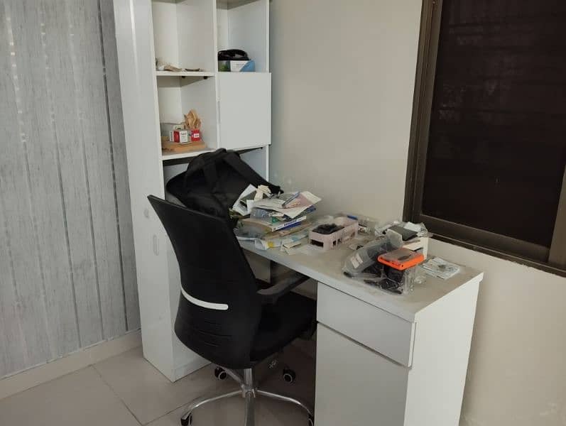 Study table with side shelf and chair 0