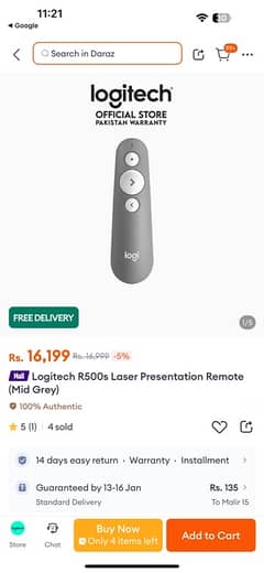 Logitech R500 Laser Presentation Remote