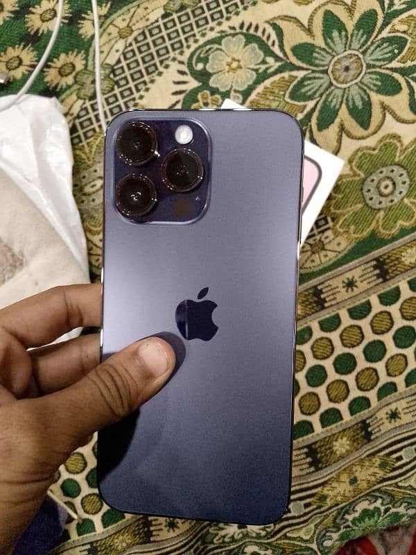 I phone 14 pro max jv 128 gb deep purple coloure new Mobile 4