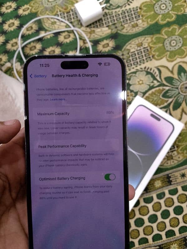 I phone 14 pro max jv 128 gb deep purple coloure new Mobile 5