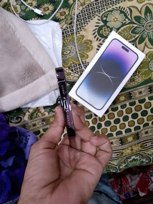 I phone 14 pro max jv 128 gb deep purple coloure new Mobile 6