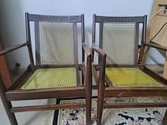 6 pure wooden Chairs with 1 Table for Sale