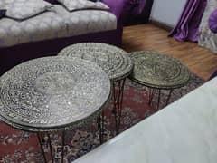 Engraved Metal Nesting Table Set