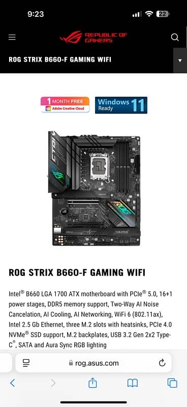 Intel 13600k TRAY PACK AND ASUS ROG STRIX B660 F Gaming wifi mobo 0