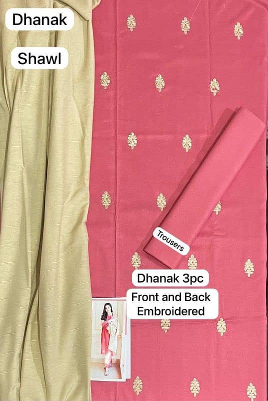 Women unstitched Dhanak suit 2